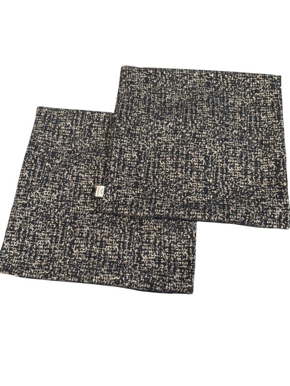 Set 2 Westex Navy Marled Textured Throw Accent Pillow Cover Case Zip Close 20"